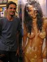 Maciej with poster girl in a shoe store. You should see the shoes sheÂ´s wearing!